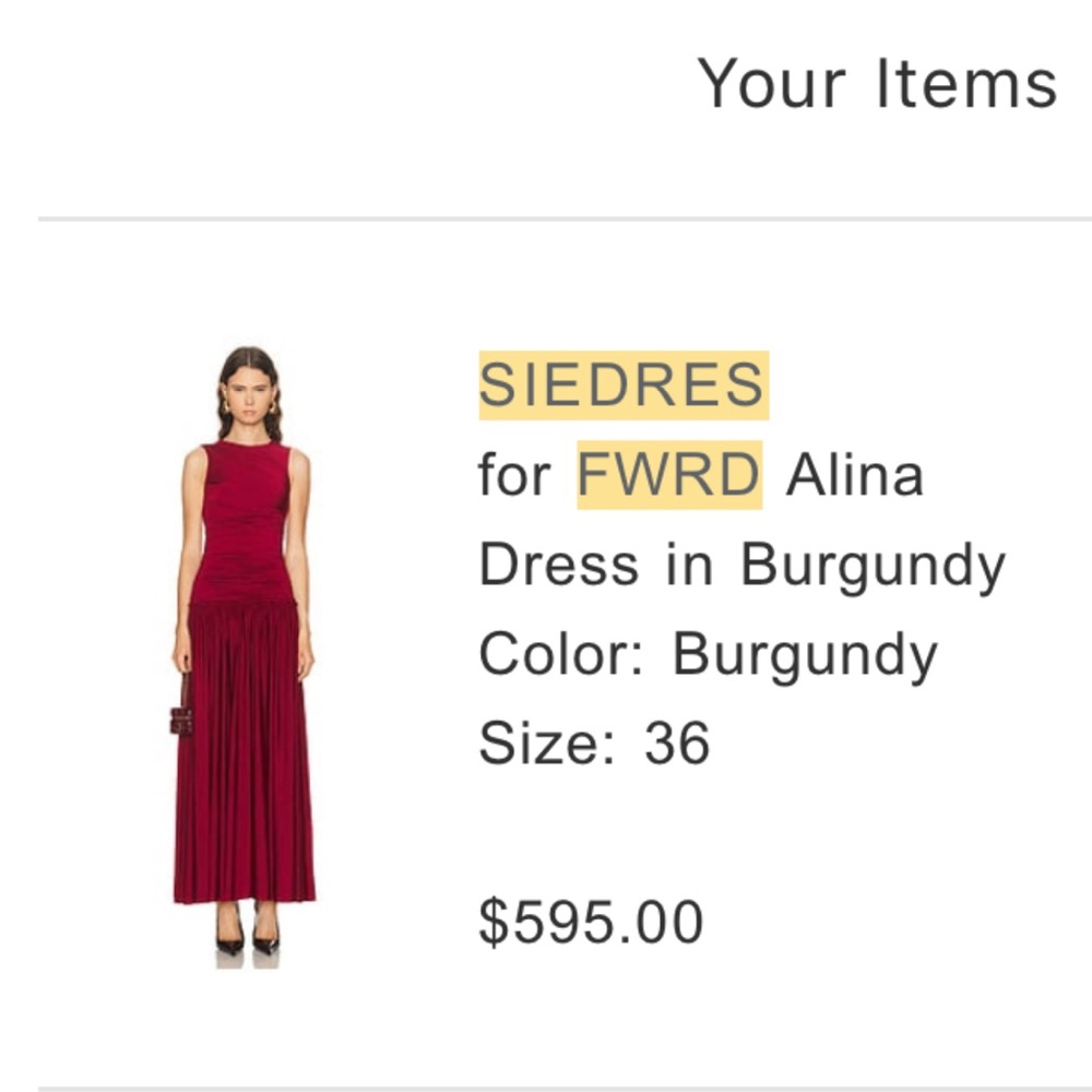 NWT SIEDRES Burgundy Maxi Dress - Picture 2 of 11